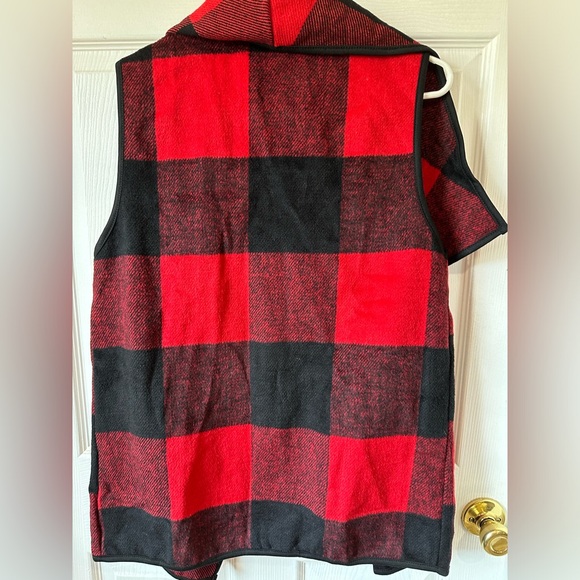 NWT SHAWL COLLAR SWING STYLE WOMENS FLEECE VEST POCKETS 21” P2P 30” to hem - Picture 6 of 6